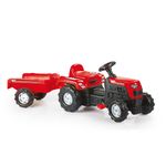Jucarii, Copii si Bebe - Jucarii si jocuri - Vehicule si jucarii cu telecomanda - Masinute - Tractor cu pedale si remorca, Rosu, 52 x 144 x 45 cm - DOLU - Infinity.ro