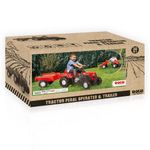 Jucarii, Copii si Bebe - Jucarii si jocuri - Vehicule si jucarii cu telecomanda - Masinute - Tractor cu pedale si remorca, Rosu, 52 x 144 x 45 cm - DOLU - Infinity.ro