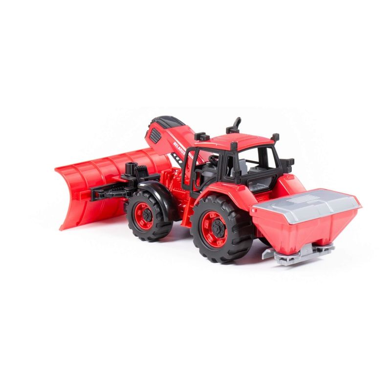 Jucarii, Copii si Bebe - Jucarii si jocuri - Vehicule si jucarii cu telecomanda - Masinute - Tractor cu plug deszapezire, 31 x 15 x 14.5 cm, Polesie - Infinity.ro