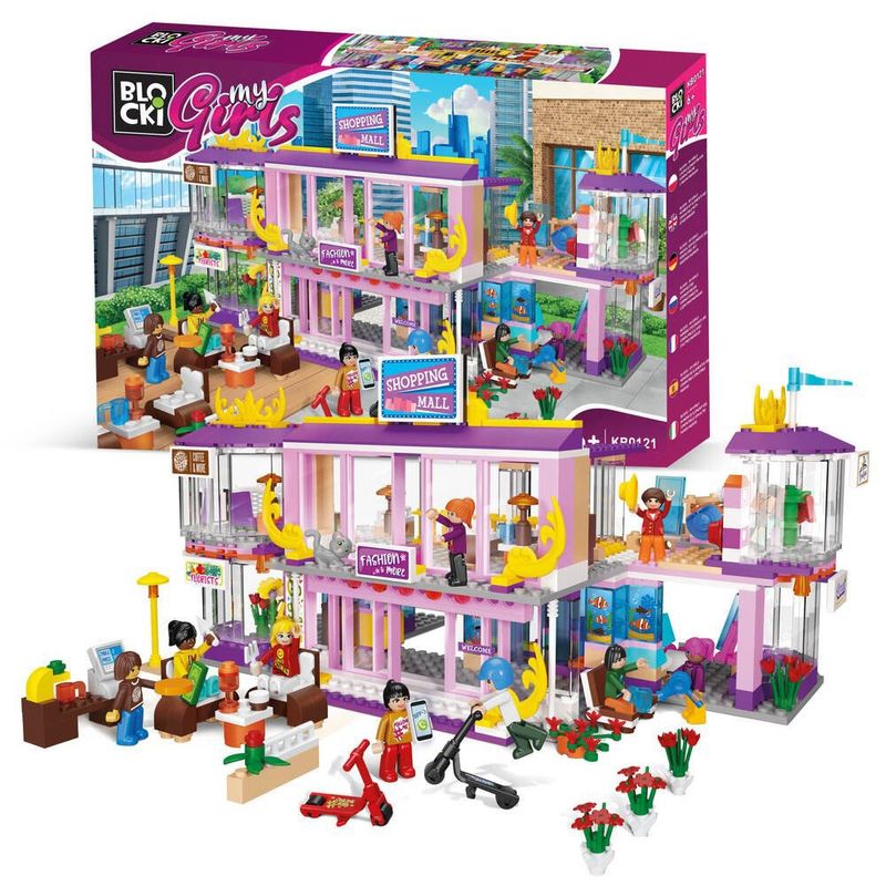 Jucarii, Copii si Bebe - Jucarii si jocuri - Seturi de constructie si cuburi - Seturi de constructie - Blocki my girls, Centrul comercial, 713 piese - Infinity.ro