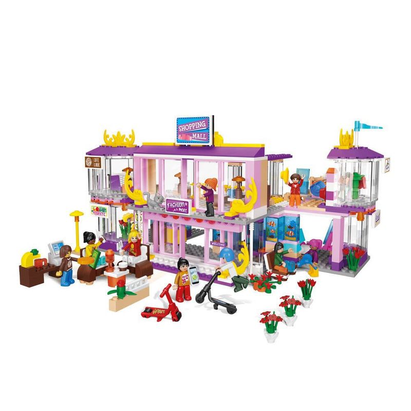 Jucarii, Copii si Bebe - Jucarii si jocuri - Seturi de constructie si cuburi - Seturi de constructie - Blocki my girls, Centrul comercial, 713 piese - Infinity.ro
