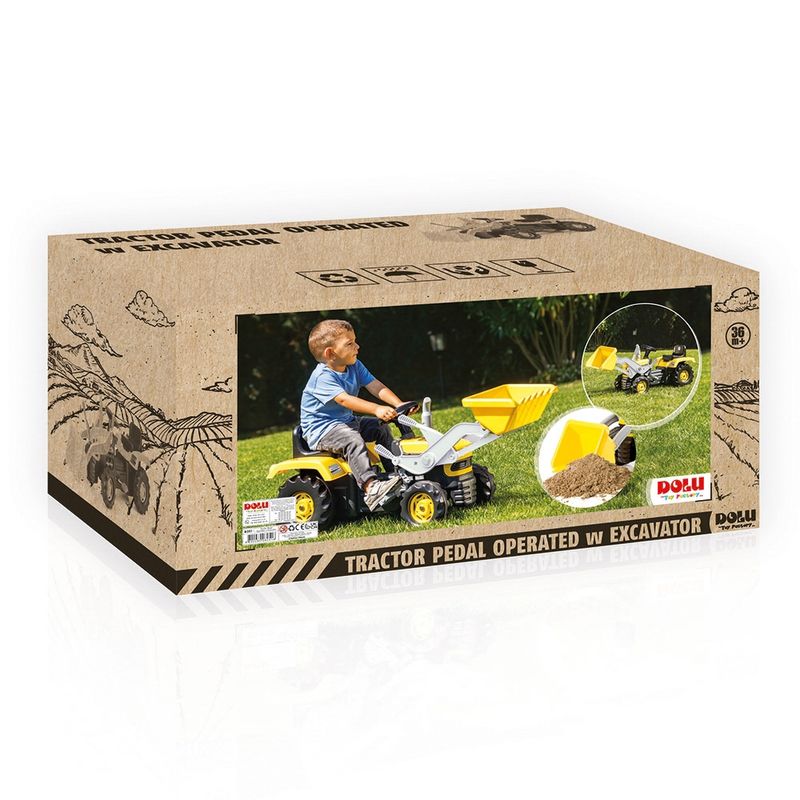 Jucarii, Copii si Bebe - Jucarii si jocuri - Vehicule si jucarii cu telecomanda - Utilaje constructie de jucarie - Tractor excavator cu pedale, 53 x 113 x 45cm - Dolu - Infinity.ro
