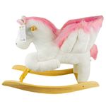 Jucarii, Copii si Bebe - Jucarii si jocuri - Jucarii de exterior - Balansoare copii - Balansoar pentru bebelusi, Calut, lemn + plus, roz, 60 x 34 x 45 cm - Infinity.ro