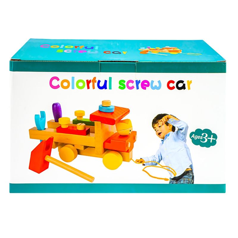 Jucarii, Copii si Bebe - Jucarii si jocuri - Vehicule si jucarii cu telecomanda - Trenulete de jucarie - Locomotiva din lemn demontabila, Jucarie de tras - Infinity.ro