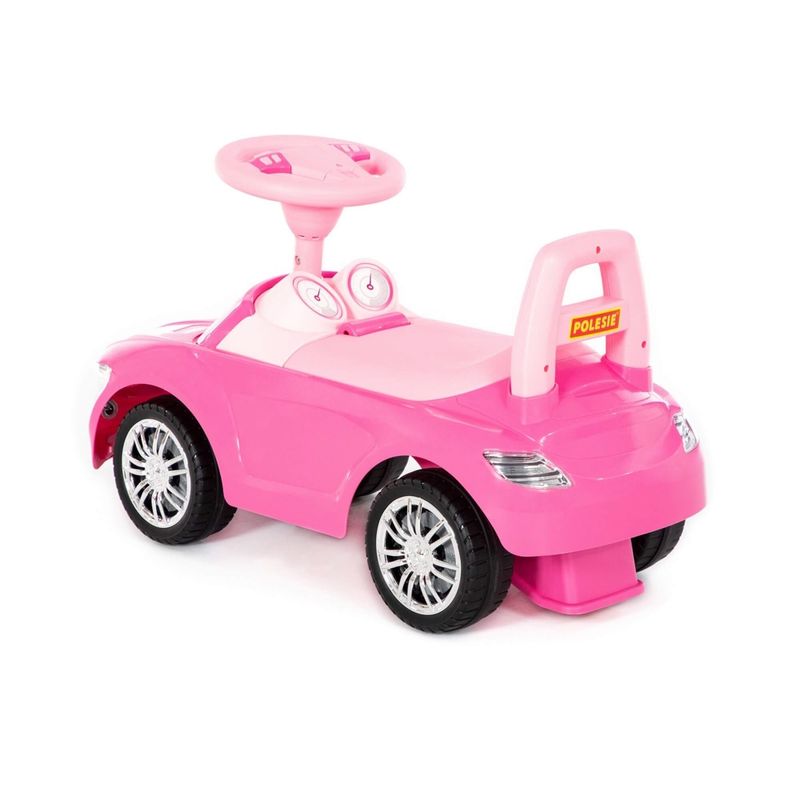 Jucarii, Copii si Bebe - Jucarii si jocuri - Jucarii de exterior - Masinute si vehicule pentru copii - Masinuta - Supercar, roz, fara pedale, 66 x 28.5 x 30 cm, Polesie - Infinity.ro