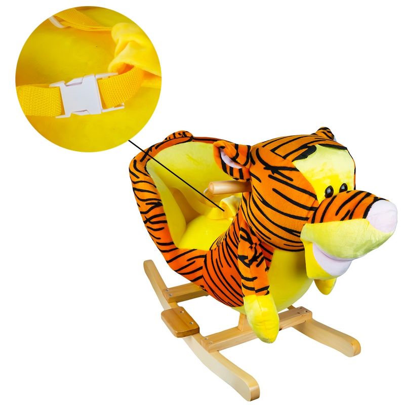 Jucarii, Copii si Bebe - Jucarii si jocuri - Jucarii de exterior - Balansoare copii - Balansoar pentru bebelusi, Tigru, lemn + plus, 60 x 34 x 45 cm - Infinity.ro