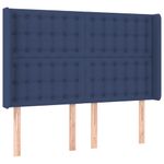 Casa si Gradina - Mobilier - Paturi si accesorii - Paturi - Pat cu arcuri, saltea si LED, albastru, 140x190 cm, textil - Infinity.ro