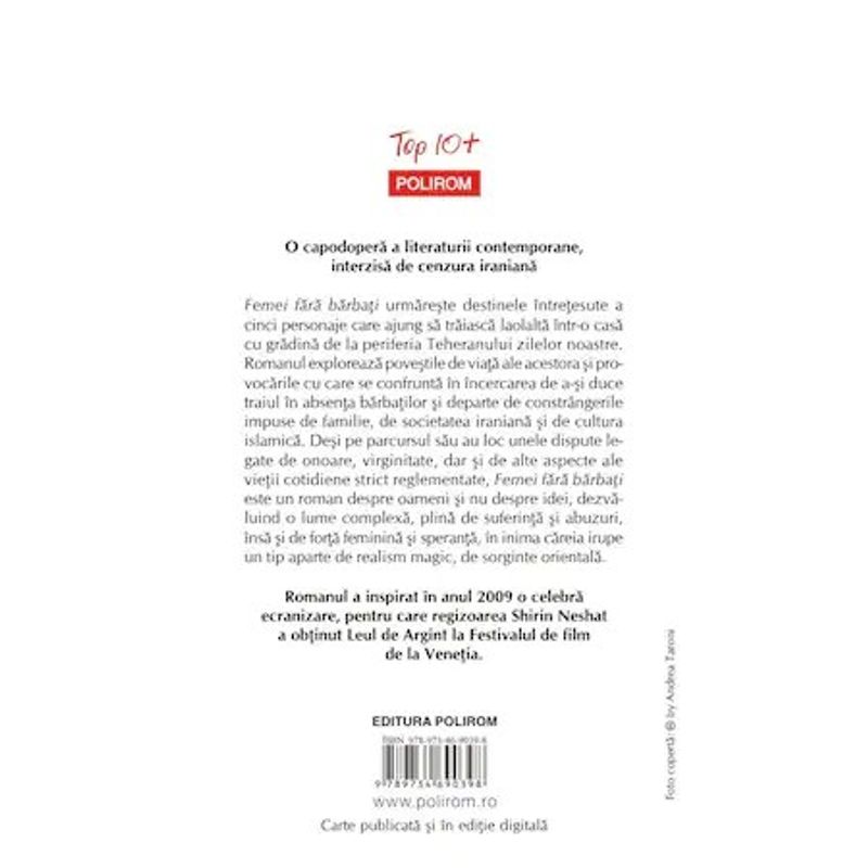 Carti si Birotica - Carti - Beletristica - Femei fara barbati, Shahrnush Parsipur, Polirom - Infinity.ro