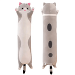 Petshop - Accesorii petshop - Jucarii animale - Jucarii interactive animale - Jucarie pisica plus lunga, tip perna, lavabila, umplutura hipoalergenica, lungime 50 cm, culoare gri-alb 3+ ani ABYZ - Infinity.ro