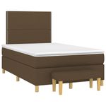 Casa si Gradina - Mobilier - Paturi si accesorii - Paturi - Pat box spring cu saltea, maro inchis, 120x200 cm, textil - Infinity.ro