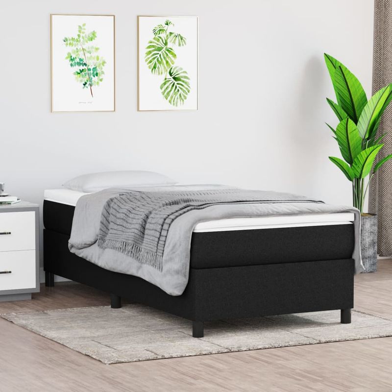 Casa si Gradina - Mobilier - Paturi si accesorii - Paturi - Cadru de pat box spring, negru, 80x200 cm, material textil, înălțime 35 cm - Infinity.ro