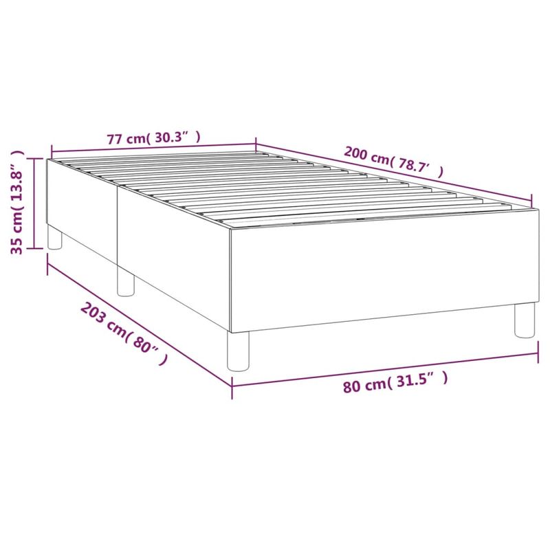 Casa si Gradina - Mobilier - Paturi si accesorii - Paturi - Cadru de pat box spring, negru, 80x200 cm, material textil, înălțime 35 cm - Infinity.ro
