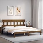 Casa si Gradina - Mobilier - Paturi si accesorii - Paturi - Cadru de pat cu tablie single mic, maro miere, 200x200 cm, lemn masiv - Infinity.ro