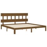 Casa si Gradina - Mobilier - Paturi si accesorii - Paturi - Cadru de pat cu tablie single mic, maro miere, 200x200 cm, lemn masiv - Infinity.ro