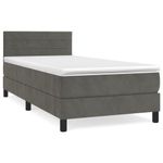 Casa si Gradina - Mobilier - Paturi si accesorii - Paturi - Pat box spring cu saltea, gri inchis, 80x200 cm, catifea - Infinity.ro
