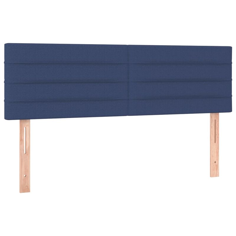 Casa si Gradina - Mobilier - Paturi si accesorii - Paturi - Pat cu arcuri, saltea si LED, albastru, 140x190 cm, textil - Infinity.ro