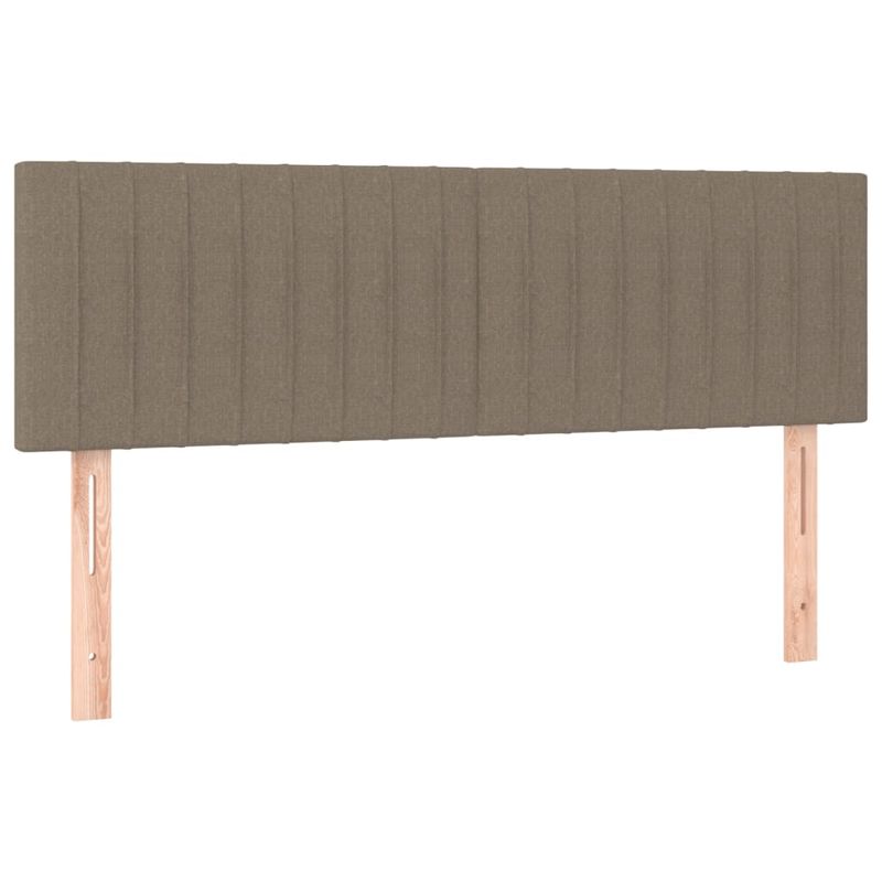 Casa si Gradina - Mobilier - Paturi si accesorii - Paturi - Pat cu arcuri, saltea si LED, gri taupe, 140x190 cm, textil - Infinity.ro