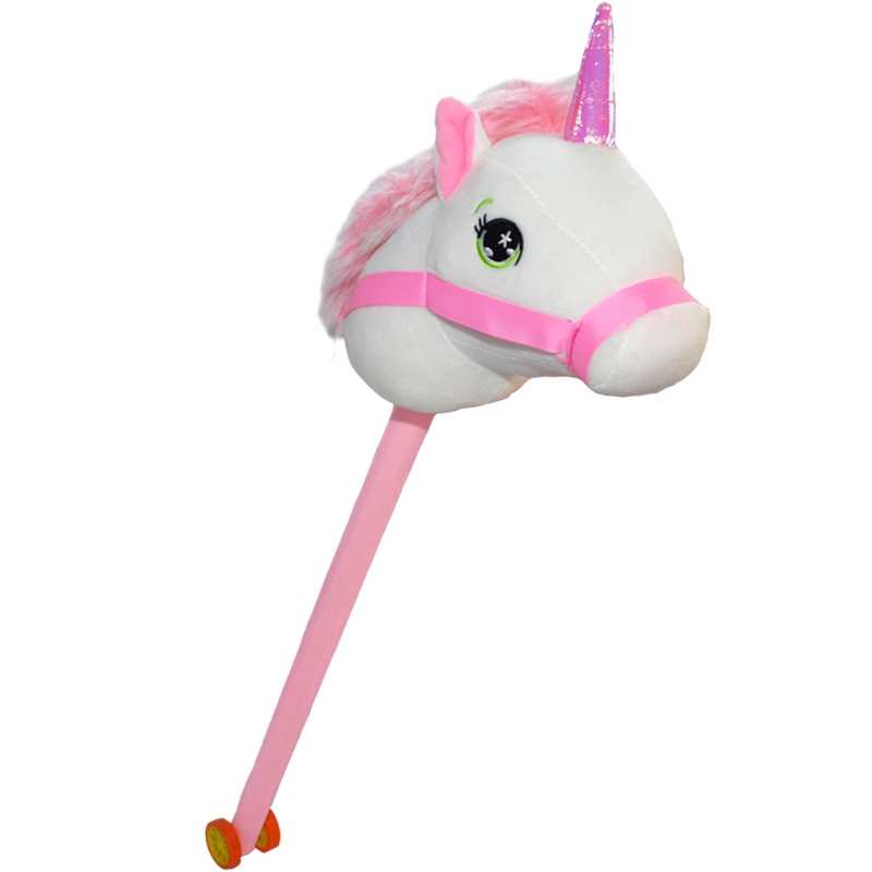 Jucarii, Copii si Bebe - Jucarii si jocuri - Jucarii & jocuri educative - Jucarii interactive - Calut de calarit, cu bat + rotile, cu sunet, 73 cm - Infinity.ro