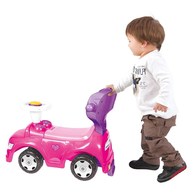 Jucarii, Copii si Bebe - Jucarii si jocuri - Vehicule si jucarii cu telecomanda - Masinute - Masinuta 4:1, fara pedale, cu maner, Unicorn 30 x 40 x 69 cm - Dolu - Infinity.ro