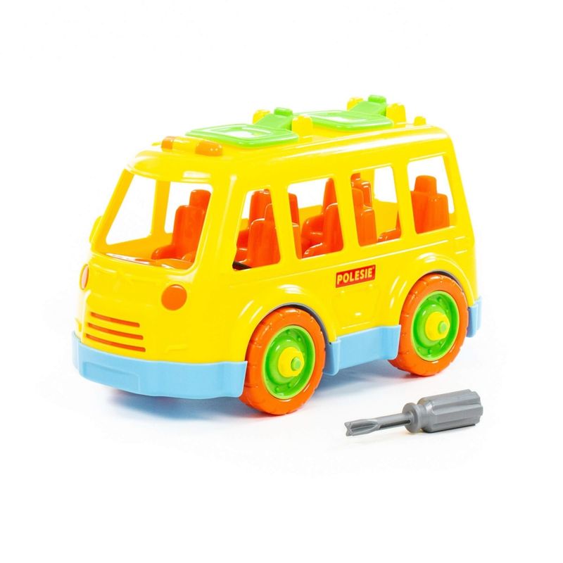 Jucarii, Copii si Bebe - Jucarii si jocuri - Vehicule si jucarii cu telecomanda - Masinute - Autobuz demontabil, 26.5X14.5X15.5 cm, Polesie - Infinity.ro