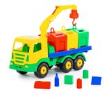 Jucarii, Copii si Bebe - Jucarii si jocuri - Vehicule si jucarii cu telecomanda - Masinute - Masina salubrizare + containere - SuperTruck, 42 x 16 x 25cm, Wader - Infinity.ro