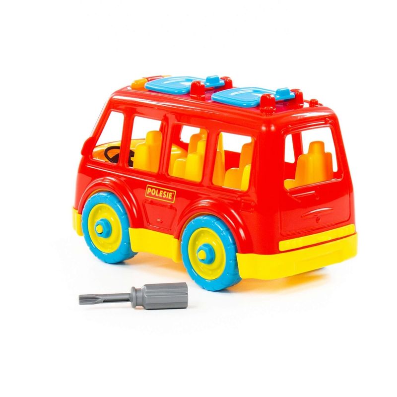Jucarii, Copii si Bebe - Jucarii si jocuri - Vehicule si jucarii cu telecomanda - Masinute - Autobuz demontabil, 26.5X14.5X15.5 cm, Polesie - Infinity.ro