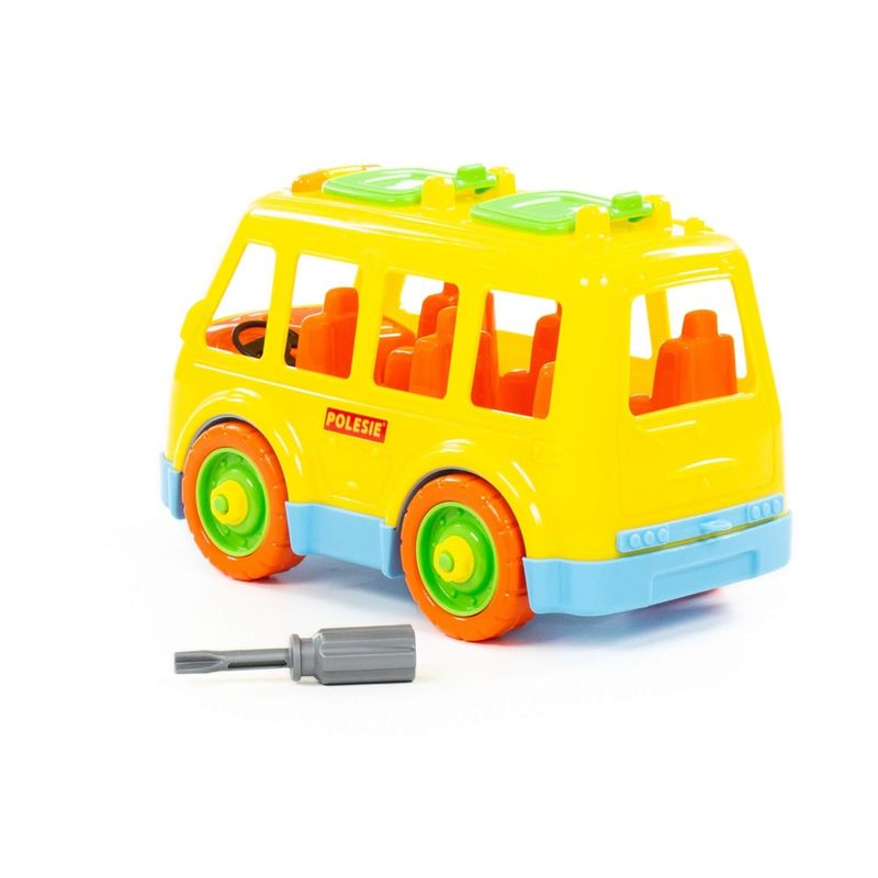 Jucarii, Copii si Bebe - Jucarii si jocuri - Vehicule si jucarii cu telecomanda - Masinute - Autobuz demontabil, 26.5X14.5X15.5 cm, Polesie - Infinity.ro
