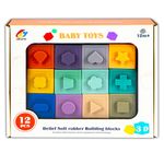 Jucarii, Copii si Bebe - Jucarii si jocuri - Seturi de constructie si cuburi - Cuburi si caramizi - Cuburi senzoriale pentru bebelusi, 12 buc/set - Infinity.ro
