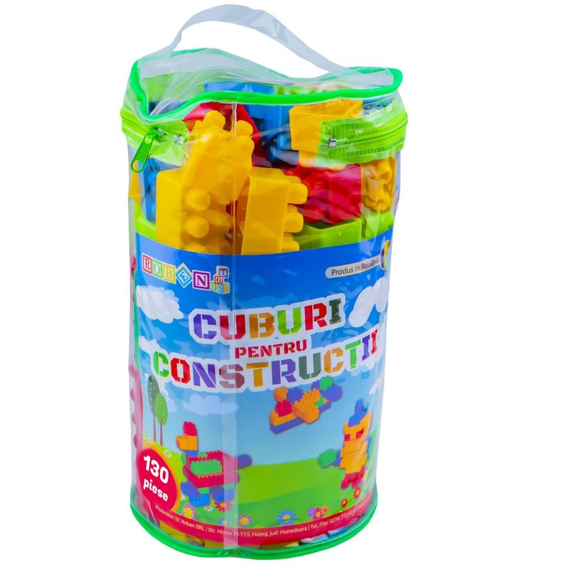 Jucarii, Copii si Bebe - Jucarii si jocuri - Seturi de constructie si cuburi - Cuburi si caramizi - Cuburi 130 piese - ROBENTOYS - Infinity.ro