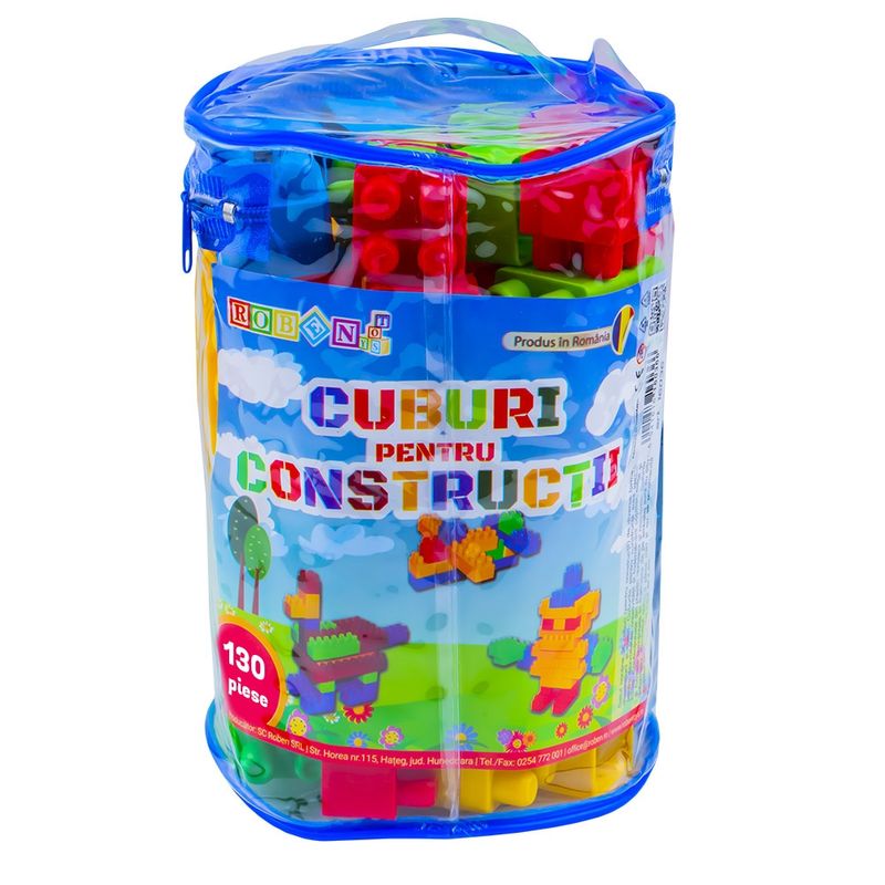 Jucarii, Copii si Bebe - Jucarii si jocuri - Seturi de constructie si cuburi - Cuburi si caramizi - Cuburi 130 piese - ROBENTOYS - Infinity.ro