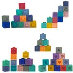 Jucarii, Copii si Bebe - Jucarii si jocuri - Seturi de constructie si cuburi - Cuburi si caramizi - Cuburi senzoriale pentru bebelusi, 12 buc/set - Infinity.ro