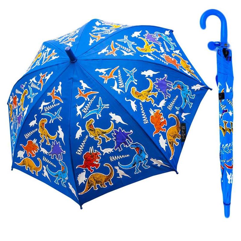 Jucarii, Copii si Bebe - Jucarii si jocuri - Jucarii de exterior - Echipamente de protectie copii - Umbrela copii, cu desene, Dinozauri, 85 cm - Infinity.ro