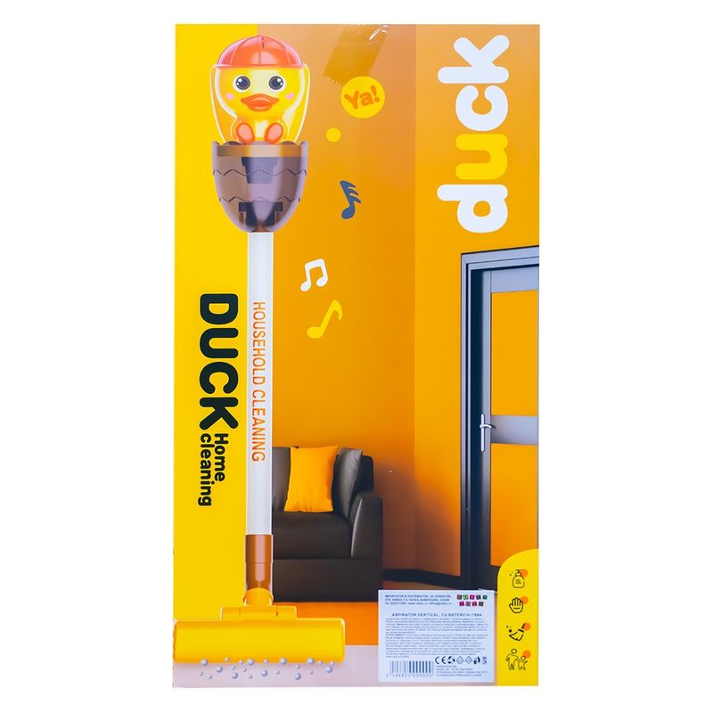 Jucarii, Copii si Bebe - Jucarii si jocuri - Jucarii de rol - Seturi de curatenie copii si accesorii - Aspirator vertical, cu baterii galben - Infinity.ro