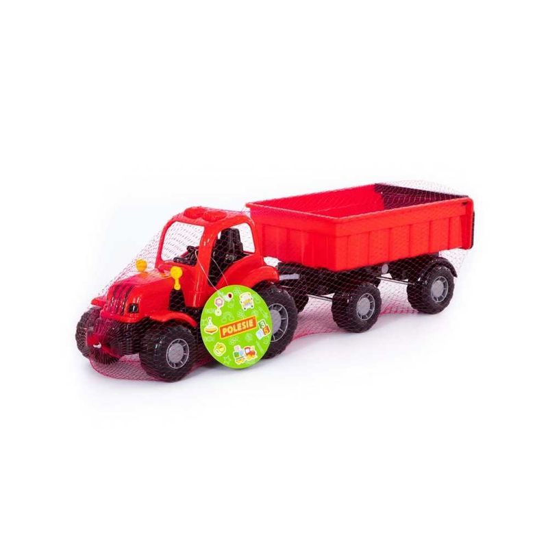 Jucarii, Copii si Bebe - Jucarii si jocuri - Vehicule si jucarii cu telecomanda - Masinute - Tractor cu remorca - Hardy, 44 x 13 x 14 cm, Polesie - Infinity.ro
