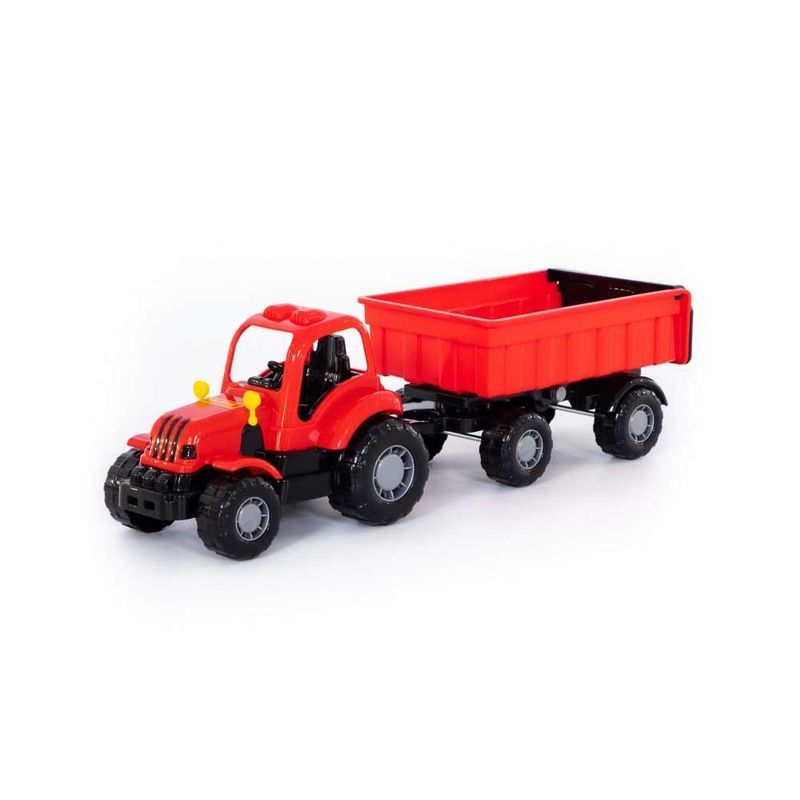 Jucarii, Copii si Bebe - Jucarii si jocuri - Vehicule si jucarii cu telecomanda - Masinute - Tractor cu remorca - Hardy, 44 x 13 x 14 cm, Polesie - Infinity.ro