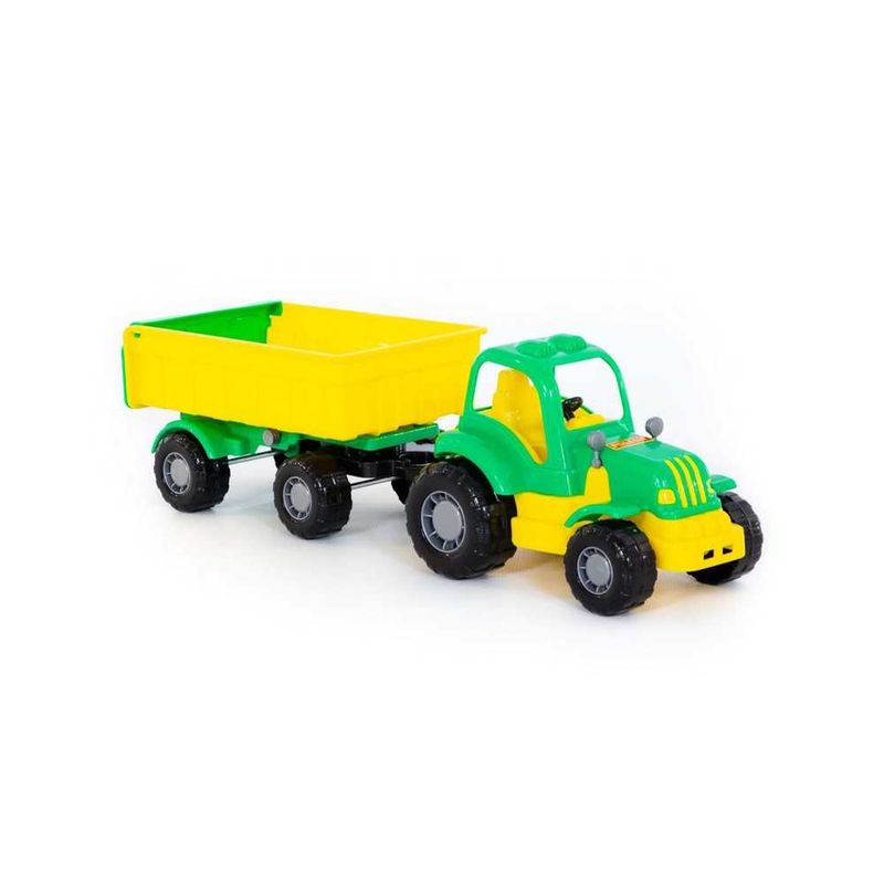 Jucarii, Copii si Bebe - Jucarii si jocuri - Vehicule si jucarii cu telecomanda - Masinute - Tractor cu remorca - Hardy, 44 x 13 x 14 cm, Polesie - Infinity.ro
