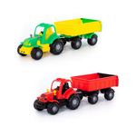 Jucarii, Copii si Bebe - Jucarii si jocuri - Vehicule si jucarii cu telecomanda - Masinute - Tractor cu remorca - Hardy, 44 x 13 x 14 cm, Polesie - Infinity.ro