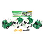 Jucarii, Copii si Bebe - Jucarii si jocuri - Vehicule si jucarii cu telecomanda - Masinute - Masinute salubrizare demontabile, 4 buc/set - Infinity.ro