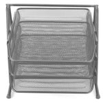Carti si Birotica - Birotica - Accesorii de birou - Alte accesorii birou - Tavita documente MESH, 3 compartimente argintie - OFFISHOP - Infinity.ro