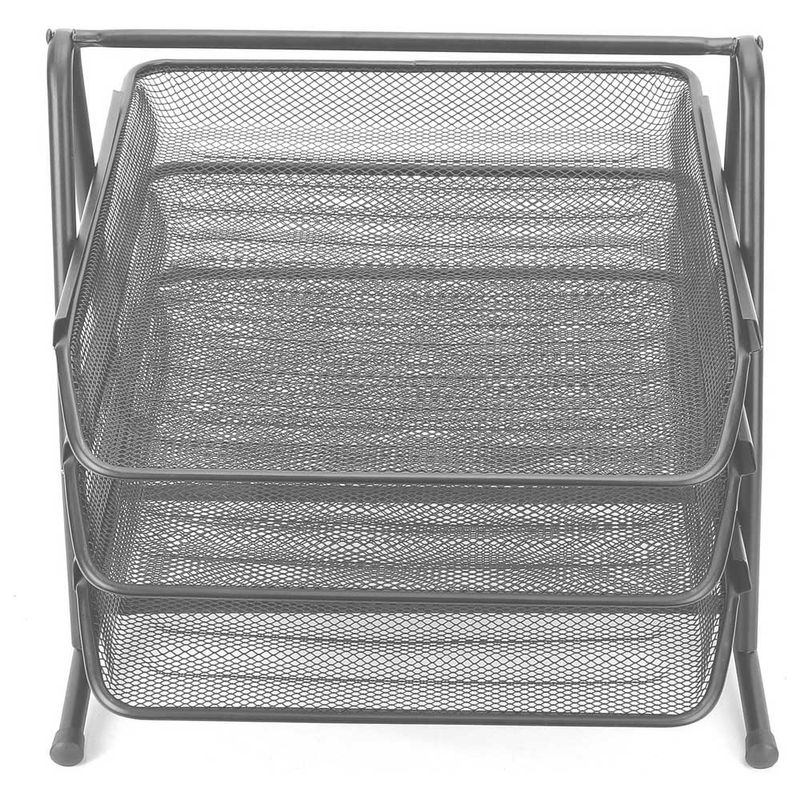 Carti si Birotica - Birotica - Accesorii de birou - Alte accesorii birou - Tavita documente MESH, 3 compartimente argintie - OFFISHOP - Infinity.ro