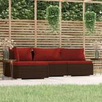 Casa si Gradina - Gradina si terasa - Mobilier exterior - Seturi mobila gradina - Set mobilier de gradina cu perne, 4 piese, maro, poliratan - Infinity.ro