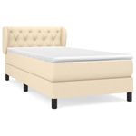 Casa si Gradina - Mobilier - Paturi si accesorii - Paturi - Pat box spring cu saltea, crem, 80x200 cm, textil - Infinity.ro