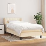 Casa si Gradina - Mobilier - Paturi si accesorii - Paturi - Pat box spring cu saltea, crem, 80x200 cm, textil - Infinity.ro