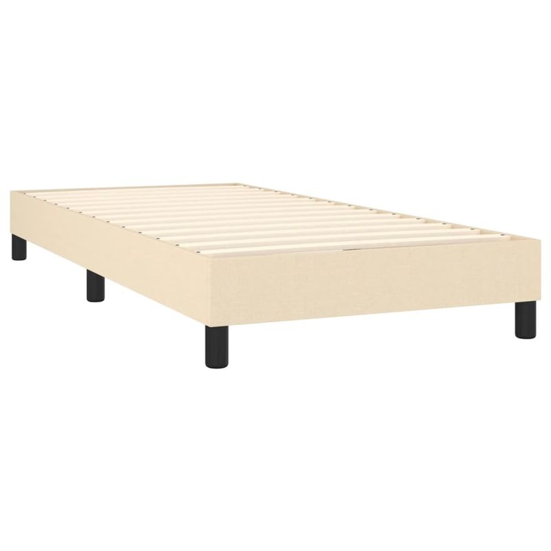 Casa si Gradina - Mobilier - Paturi si accesorii - Paturi - Pat cu arcuri, saltea si LED, crem, 90x190 cm, textil - Infinity.ro