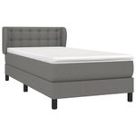 Casa si Gradina - Mobilier - Paturi si accesorii - Paturi - Pat box spring cu saltea, gri inchis, 90x200 cm, textil - Infinity.ro