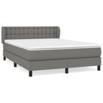 Casa si Gradina - Mobilier - Paturi si accesorii - Paturi - Pat box spring cu saltea, gri inchis, 140x200 cm, textil - Infinity.ro
