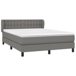 Casa si Gradina - Mobilier - Paturi si accesorii - Paturi - Pat box spring cu saltea, gri inchis, 140x200 cm, textil - Infinity.ro