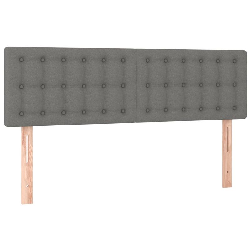 Casa si Gradina - Mobilier - Paturi si accesorii - Paturi - Pat box spring cu saltea, gri inchis, 140x200 cm, textil - Infinity.ro