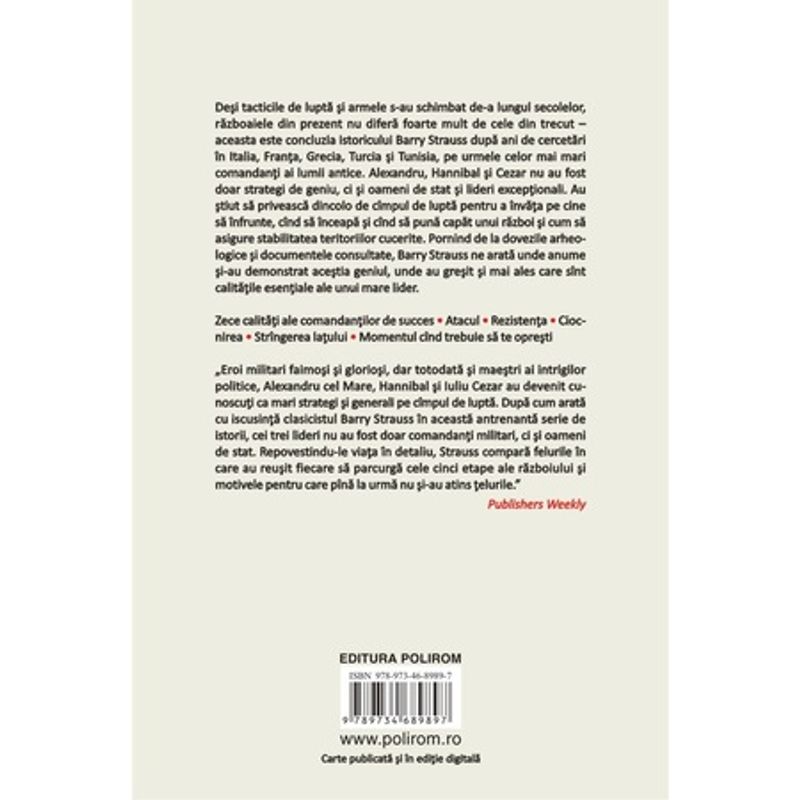 Carti si Birotica - Carti - Istorie - Mari comandanti - Barry Strauss - Infinity.ro