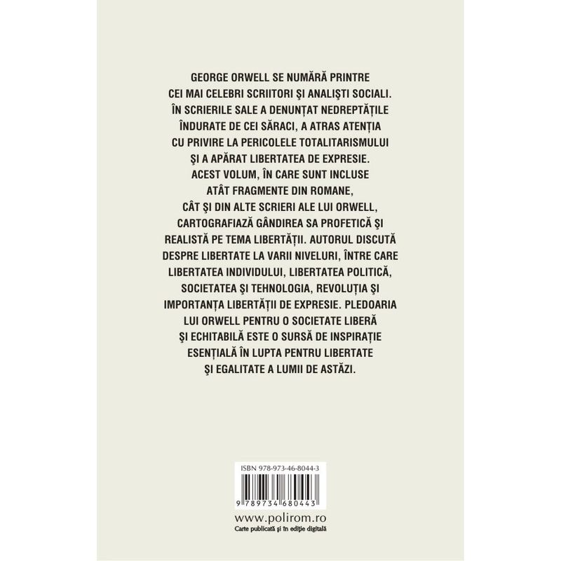 Carti si Birotica - Carti - Beletristica - Despre libertate, George Orwell - Infinity.ro